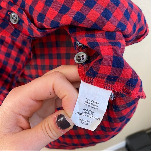 J. Crew Boy Fit Red Tartan Plaid Flannel Shirt - Picture 10 of 10